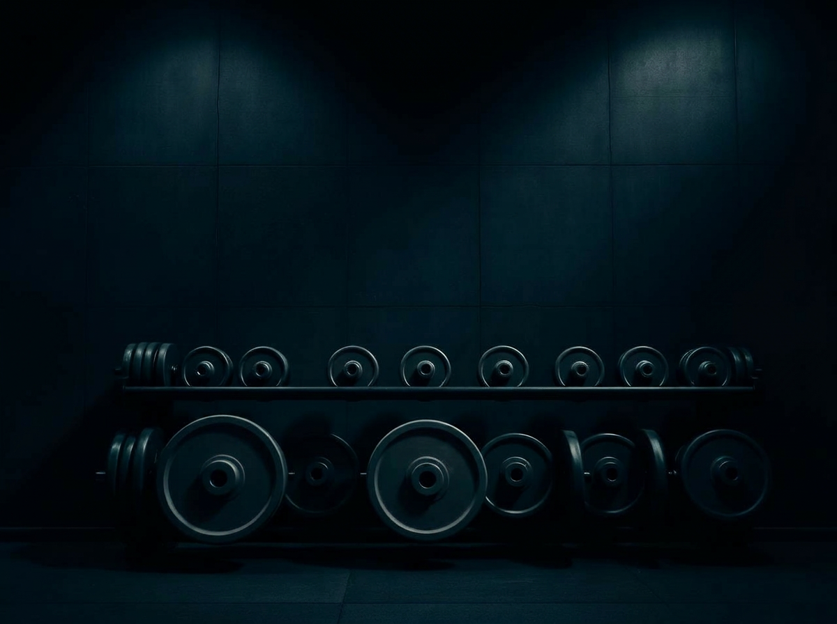 Premium gym equipment in a moody training space