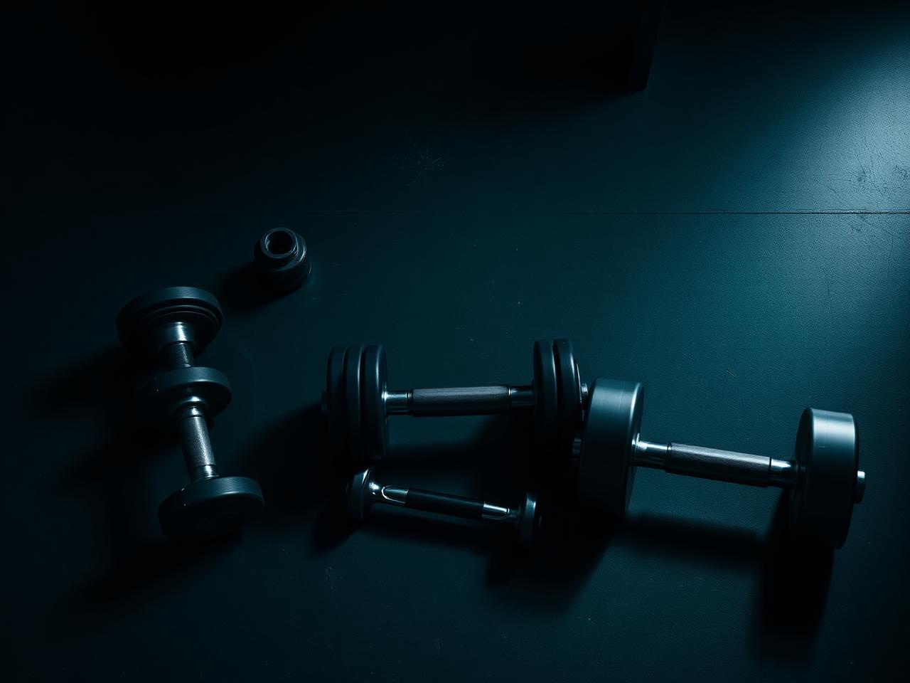 Premium gym equipment in a moody athletic setting